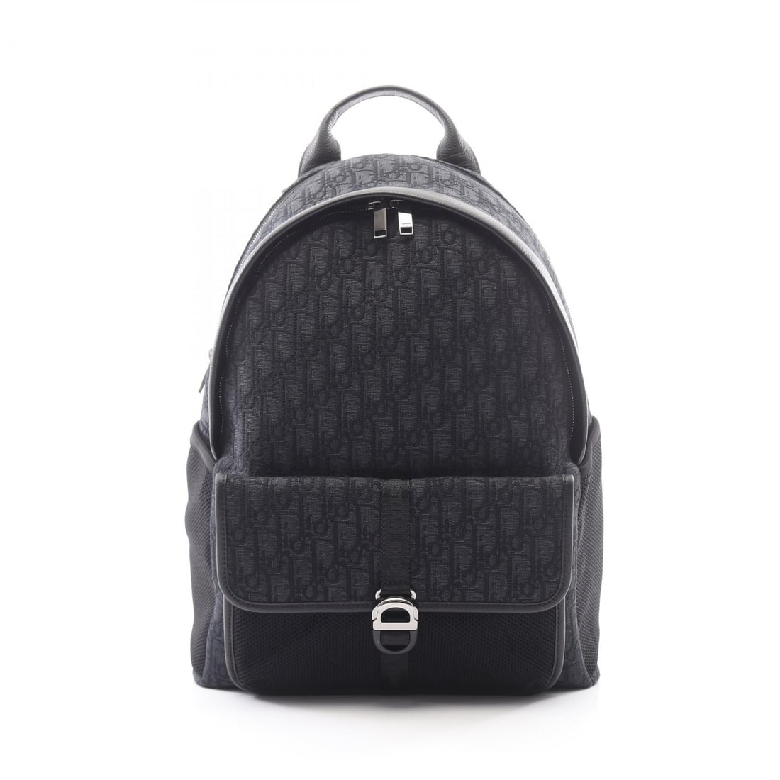 Dior Dior 8 Oblique Backpack Black: DIOR 8 Oblique rucksack backpack in black canvas with leather trim. Size: W31 x H41 x D13 cm. Handle 22 cm. Shoulder 51-86 cm.