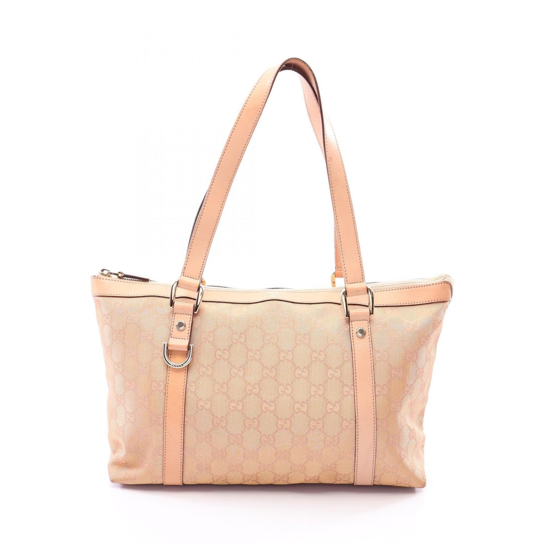 Gucci Abbey GG Tote Pink Canvas: Abbey GG canvas tote bag in pink with leather trim. Size: W31 x H22 x D12 cm. Shoulder 53 cm.