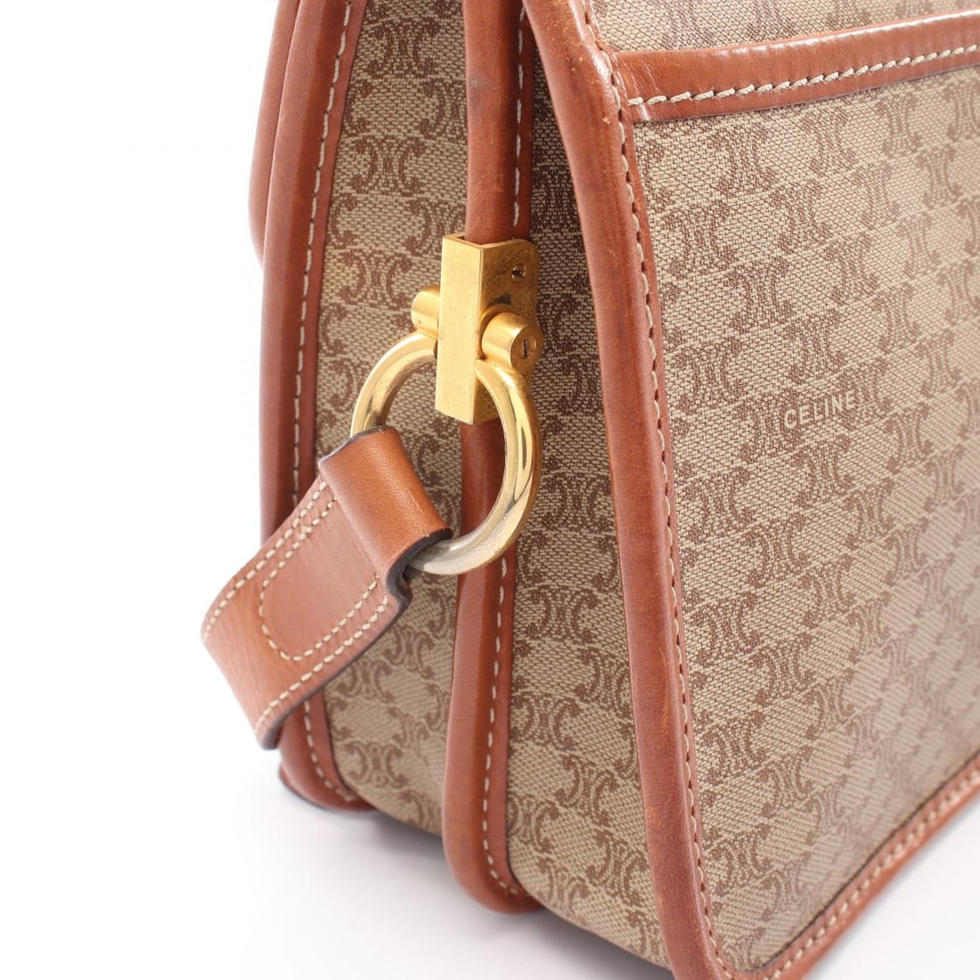 Celine Macadam Shoulder Beige Brown - 7