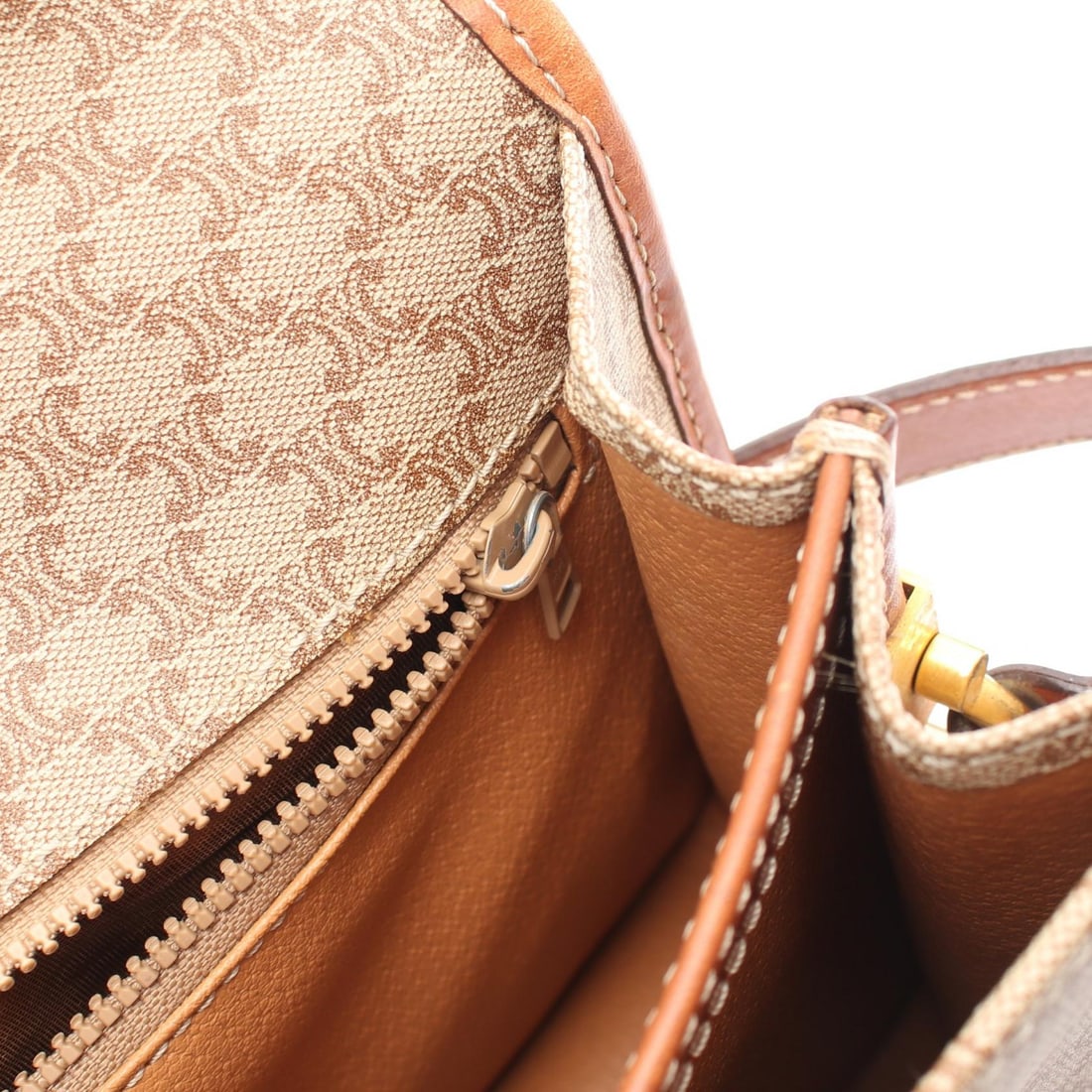 Celine Macadam Shoulder Beige Brown - 8