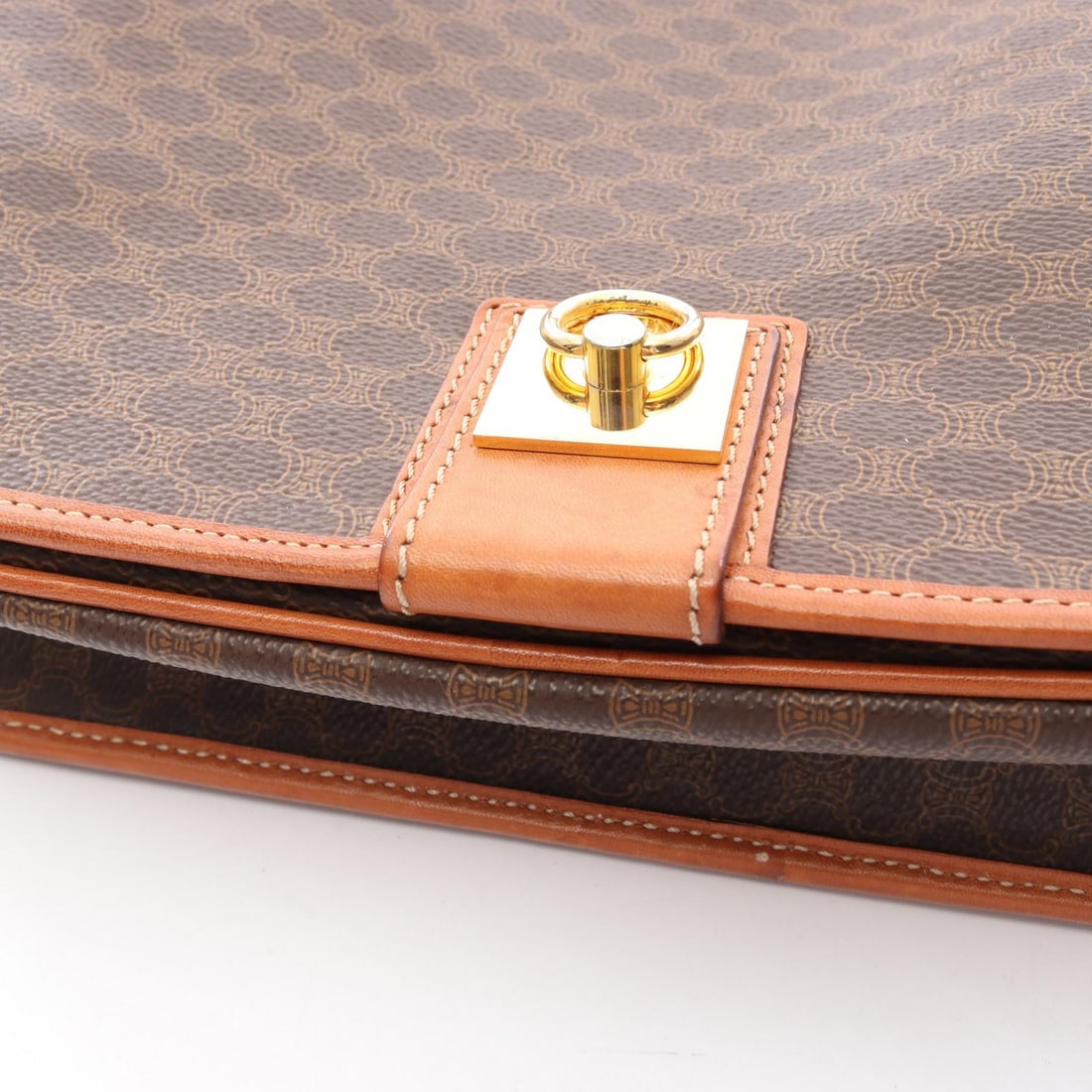 Celine Macadam Shoulder Brown Canvas - 10