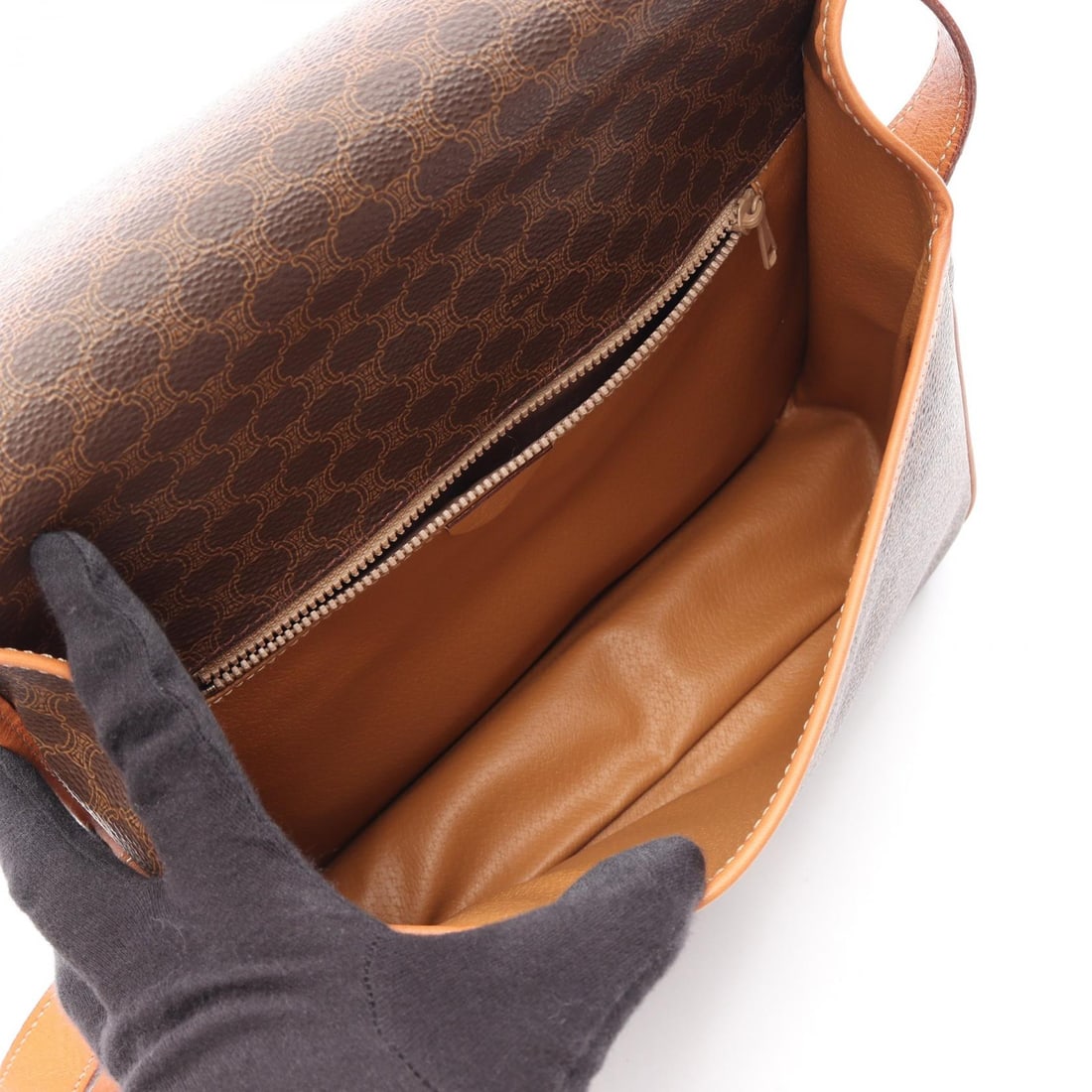 Celine Macadam Shoulder Brown Canvas - 3