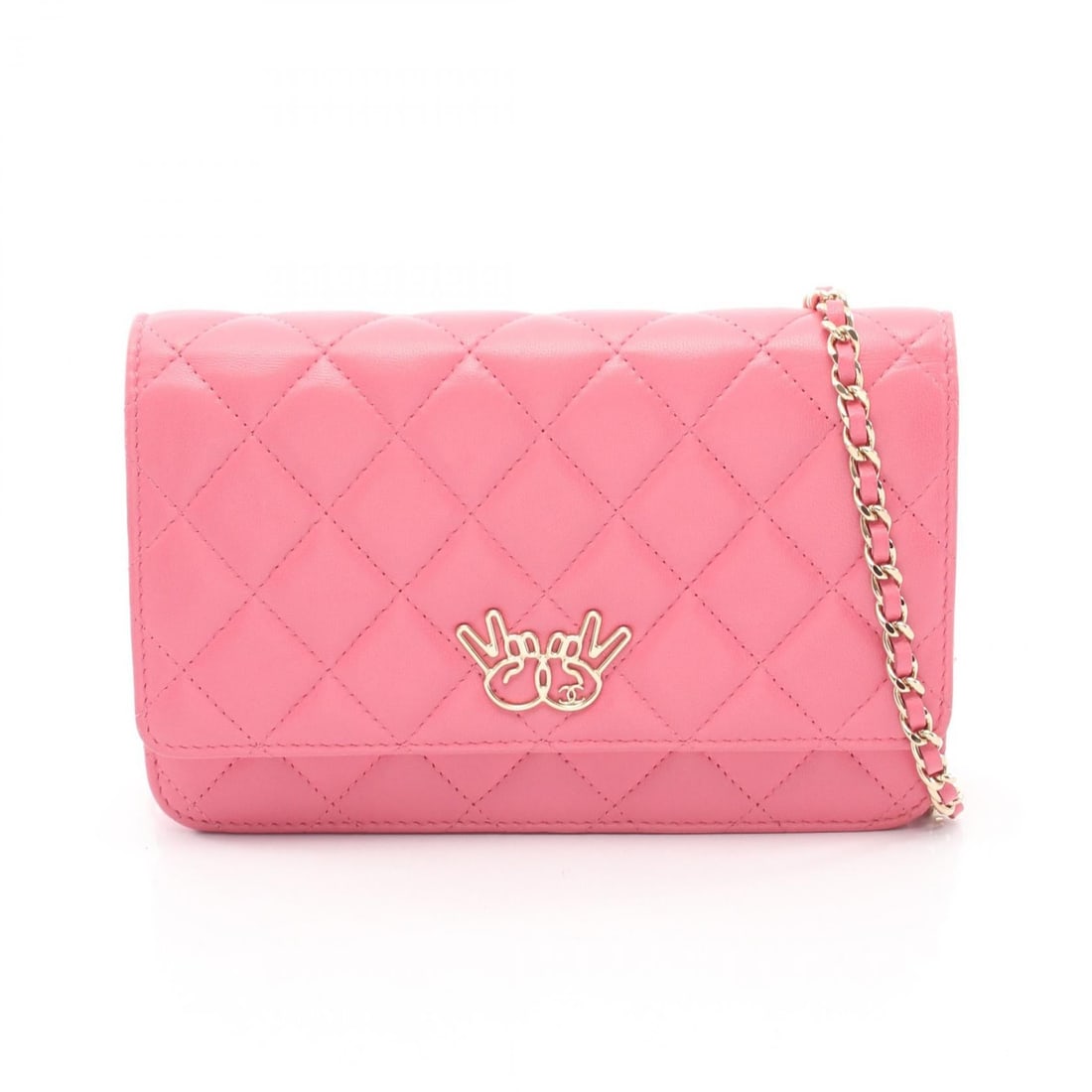 Chanel Pink Matelasse Double Piece Bag: Pink Matelasse double piece bag in Lambskin (sheep leather). 19 x 12 x 4 cm; shoulder up to 130 cm.