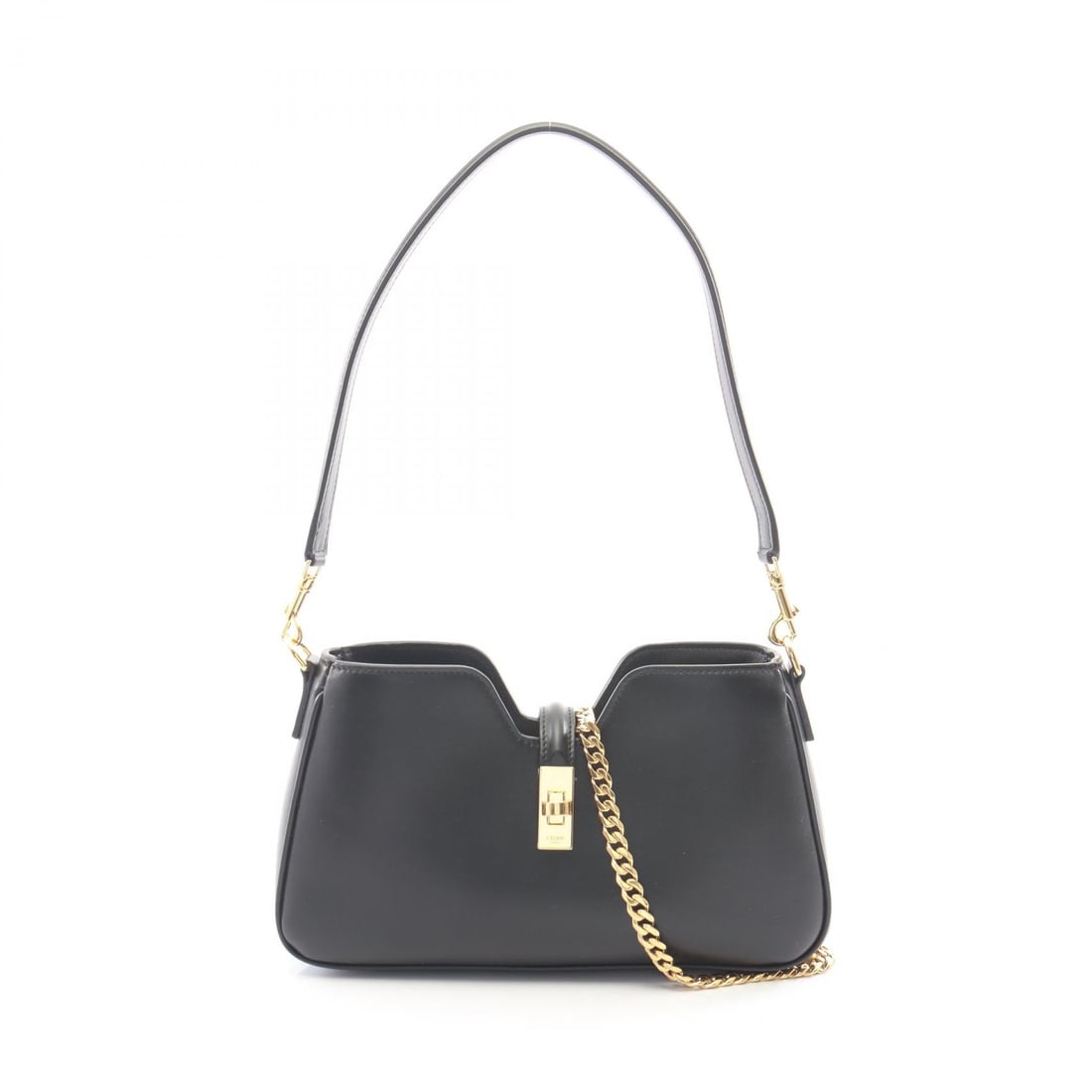 Celine Camille 16 Black Shoulder Bag: Black Camille 16 shoulder bag in leather. Includes storage bags and shoulder strap. 26 x 12 x 4 cm; strap drop 26 cm; shoulder up to 56 cm. Model 122073FX938NO.