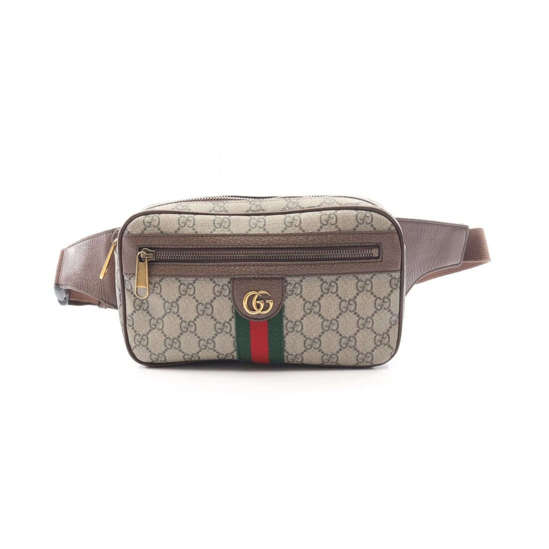 Gucci Ophidia Belt Bag Beige Brown: Ophidia GG Belt Bag GG Supreme waist bag body bag in beige, brown, and multicolor PVC coated canvas with leather trim. Size: W24 x H14 x D5.5 cm.