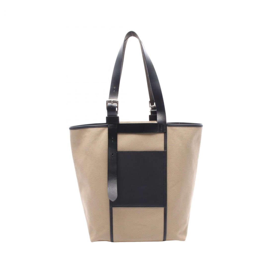 Hermes Etriviere Pocket 27 Khaki Black: Etriviere Pocket 27 tote bag in khaki and black leather with canvas. Size: W29 x H36 x D13.5 cm. Strap drop 33 cm. Shoulder 49-69 cm. 2024 stamp.