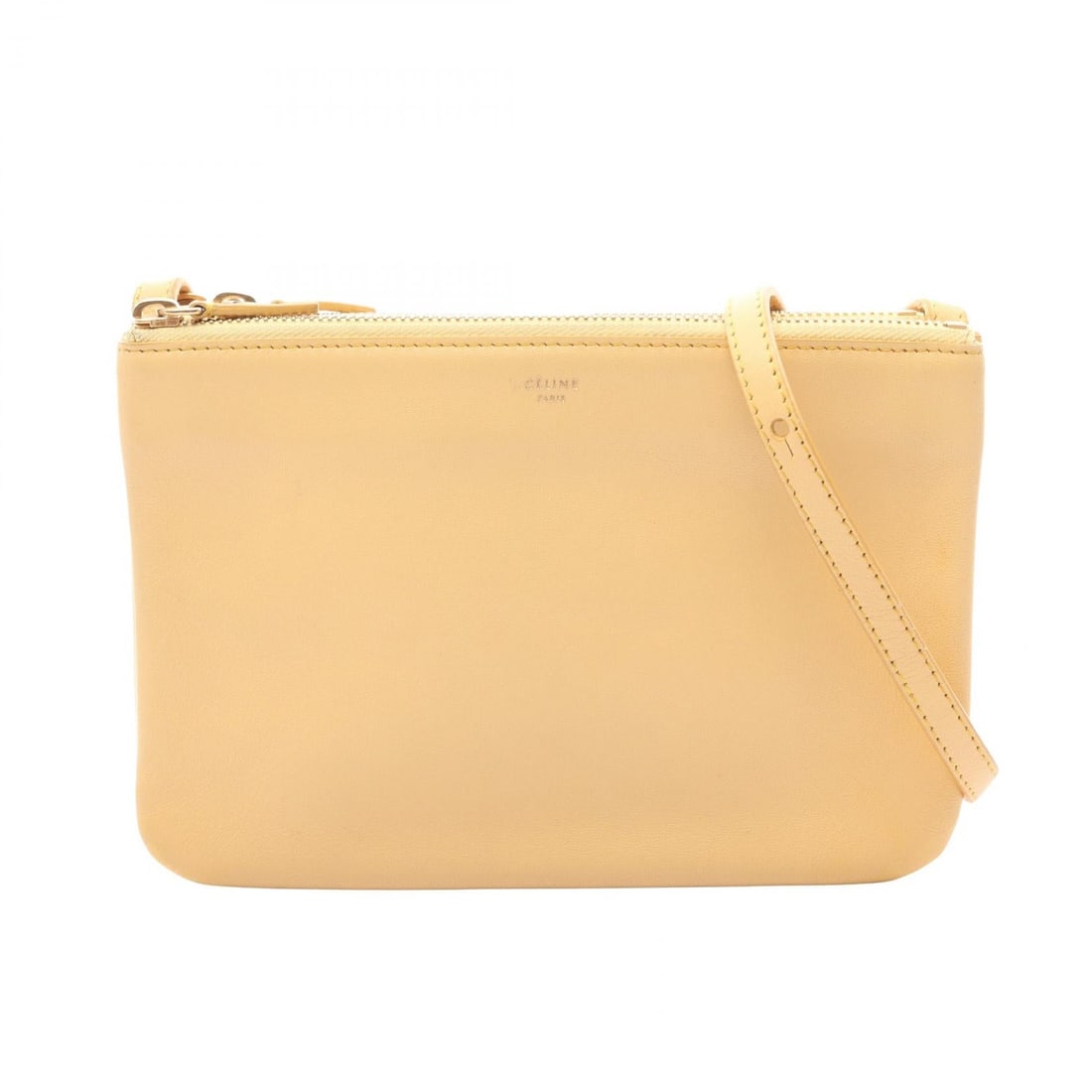 Celine Trio Small Shoulder Bag Yellow: Yellow leather Trio Small shoulder bag. Size: W21.5 x H14.5 x D / cm. Shoulder 94.5-114 cm.