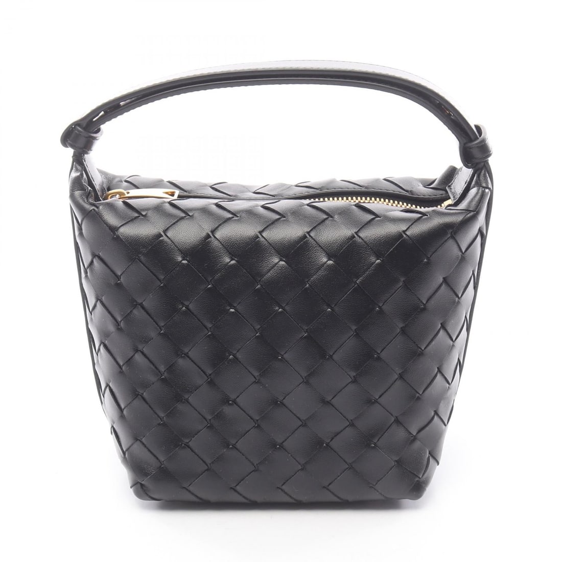 Bottega Candy Wallace Black: Candy Wallace Intrecciato handbag in black leather. Size: W14 x H14 x D11.5 cm. Handle 25-42 cm. Includes storage bags.