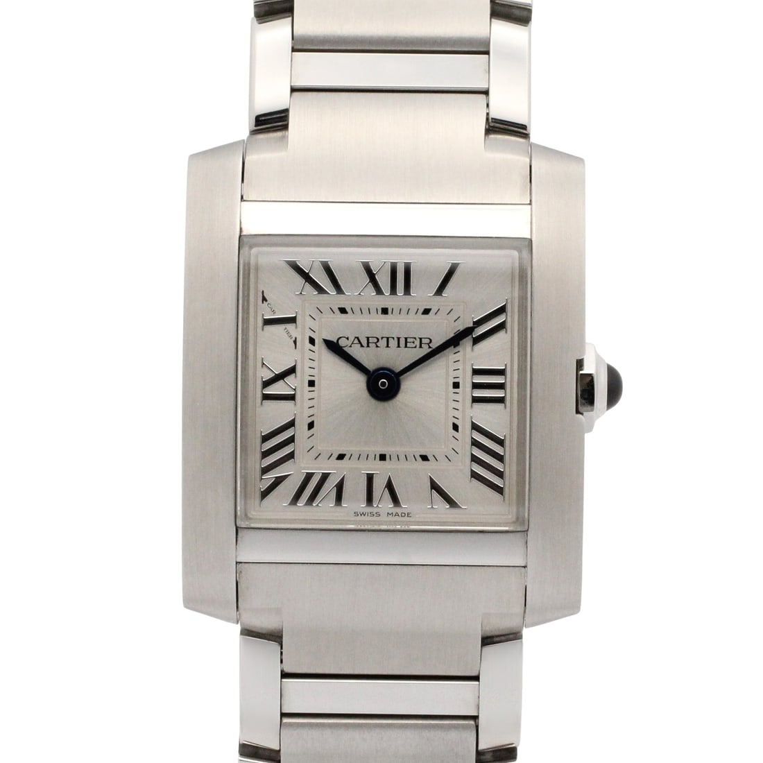 Cartier Tank Francaise SM WST0065 Silver: Wrist watch. Color: Silver. Material: Stainless Steel. Model WST0065. Accessories: Storage box, guarantee. Case 25.5mm x 21mm; max wrist 15.5cm.