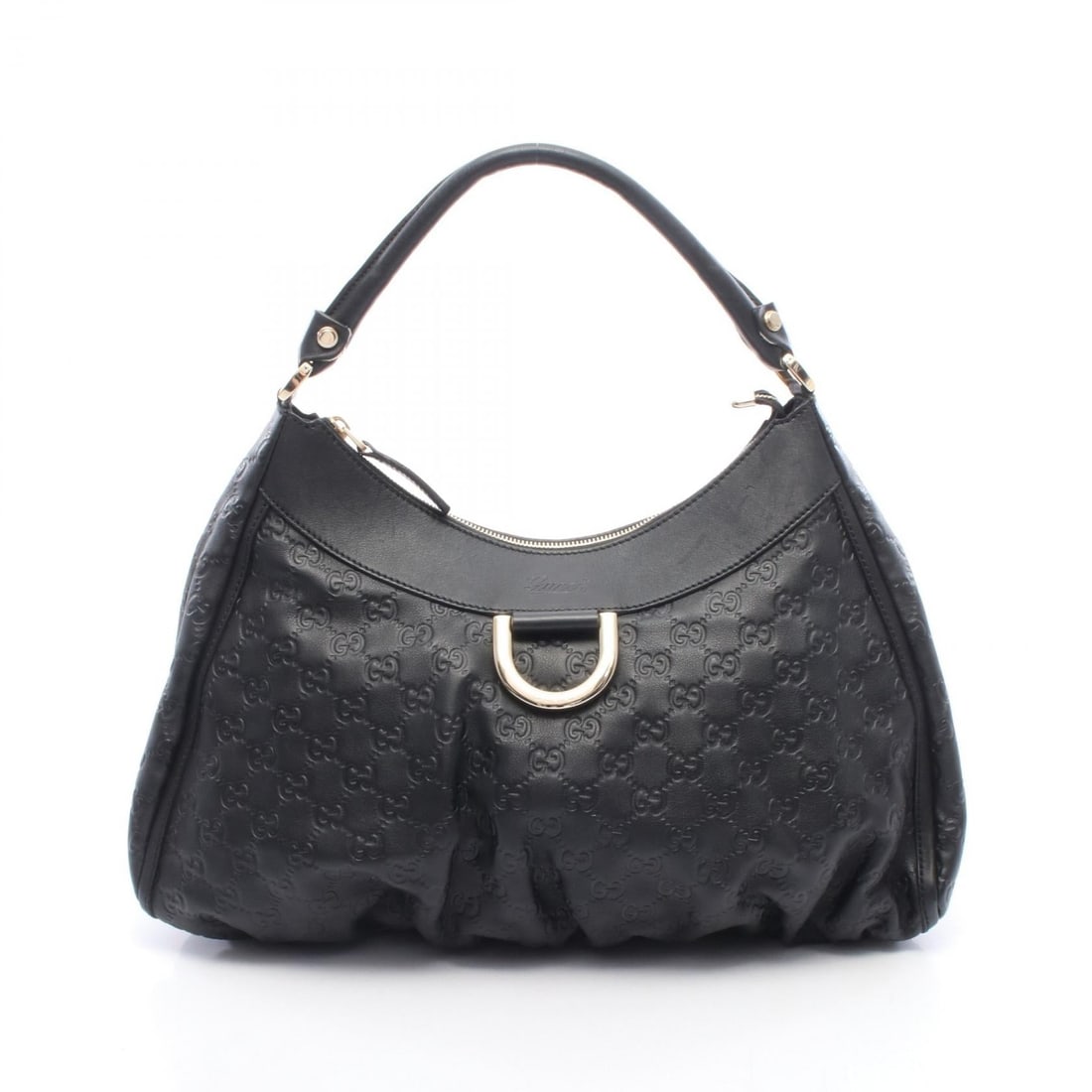 Gucci Abby Guccissima Shoulder Black: Abby Guccissima shoulder bag in black leather. Size: W39 x H24 x D10.5 cm. Shoulder 37 cm.