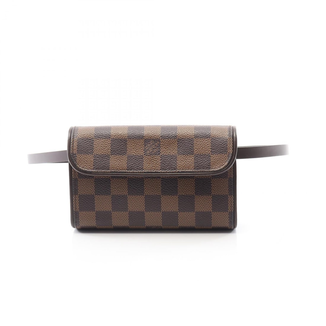 Louis Vuitton Pochette Florentine Brown: Pochette Florentine waist bag body bag in Ebene brown PVC coated canvas and leather. Size: W16.5 x H10 x D3.5 cm.