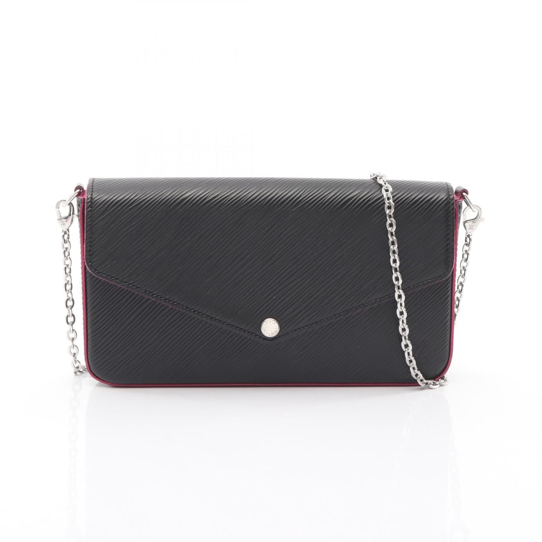 Louis Vuitton Pochette Ferry Black Pink: Pochette ferry shoulder bag in black and pink leather. Size: W21 x H12 x D3 cm. Shoulder 116 cm.