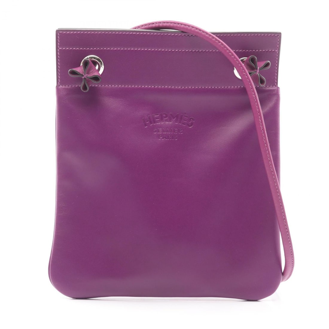 Hermes Sac Aline Mini Anemone: Sac aline mini shoulder bag in Anemone purple leather. Size: W19 x H23 x D1 cm. Shoulder 107 cm.