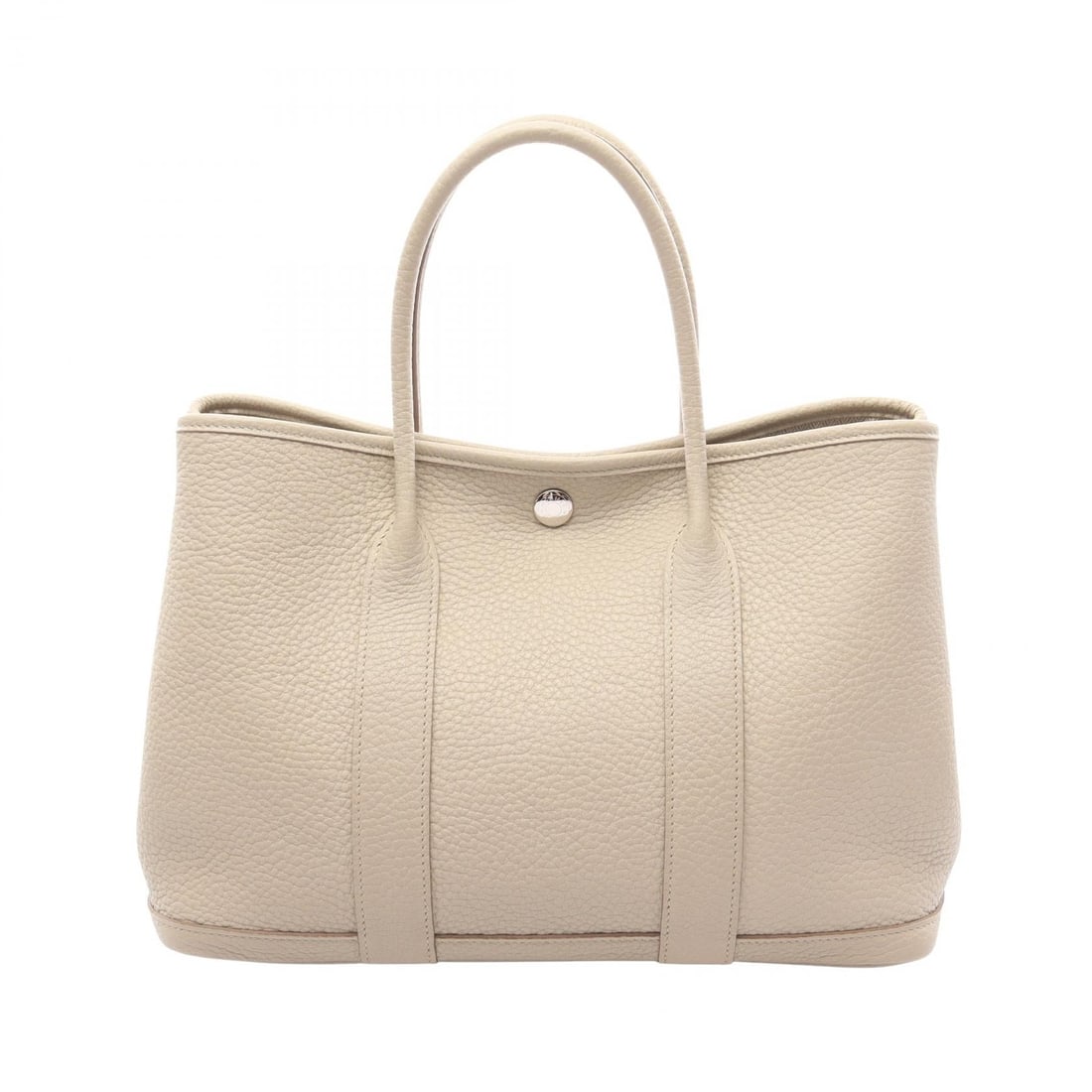 Hermes Garden Party TPM Beton Gray: Garden Party TPM tote bag in Beton gray Negonda leather. Size: W30 x H21 x D14 cm. Handle 36 cm.