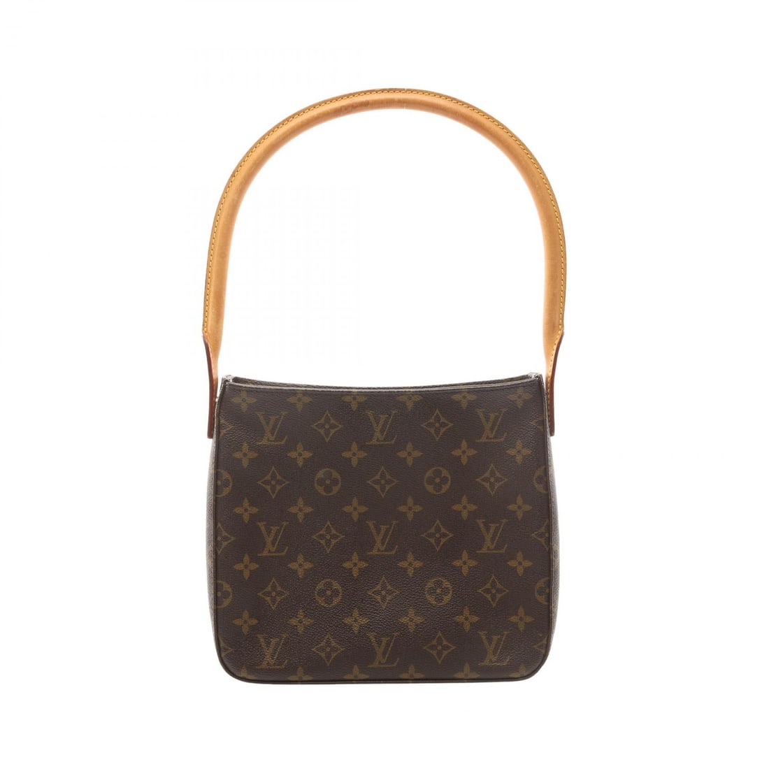 Louis Vuitton Looping MM Brown Shoulder: Looping MM shoulder bag in brown PVC coated canvas and leather. Size: W24 x H21 x D10 cm. Shoulder 55 cm.