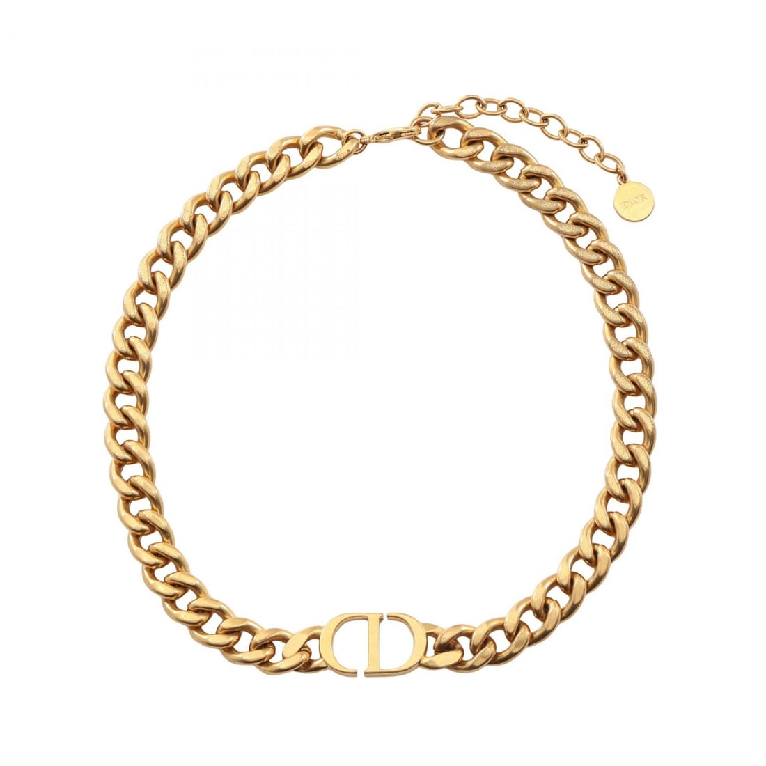 Dior 30 Montaigne Short Necklace: 30 MONTAIGNE Montaigne Short necklace in gold plated metal. Adjustable neck size 40-45cm. Motif 25mm wide x 15mm high.