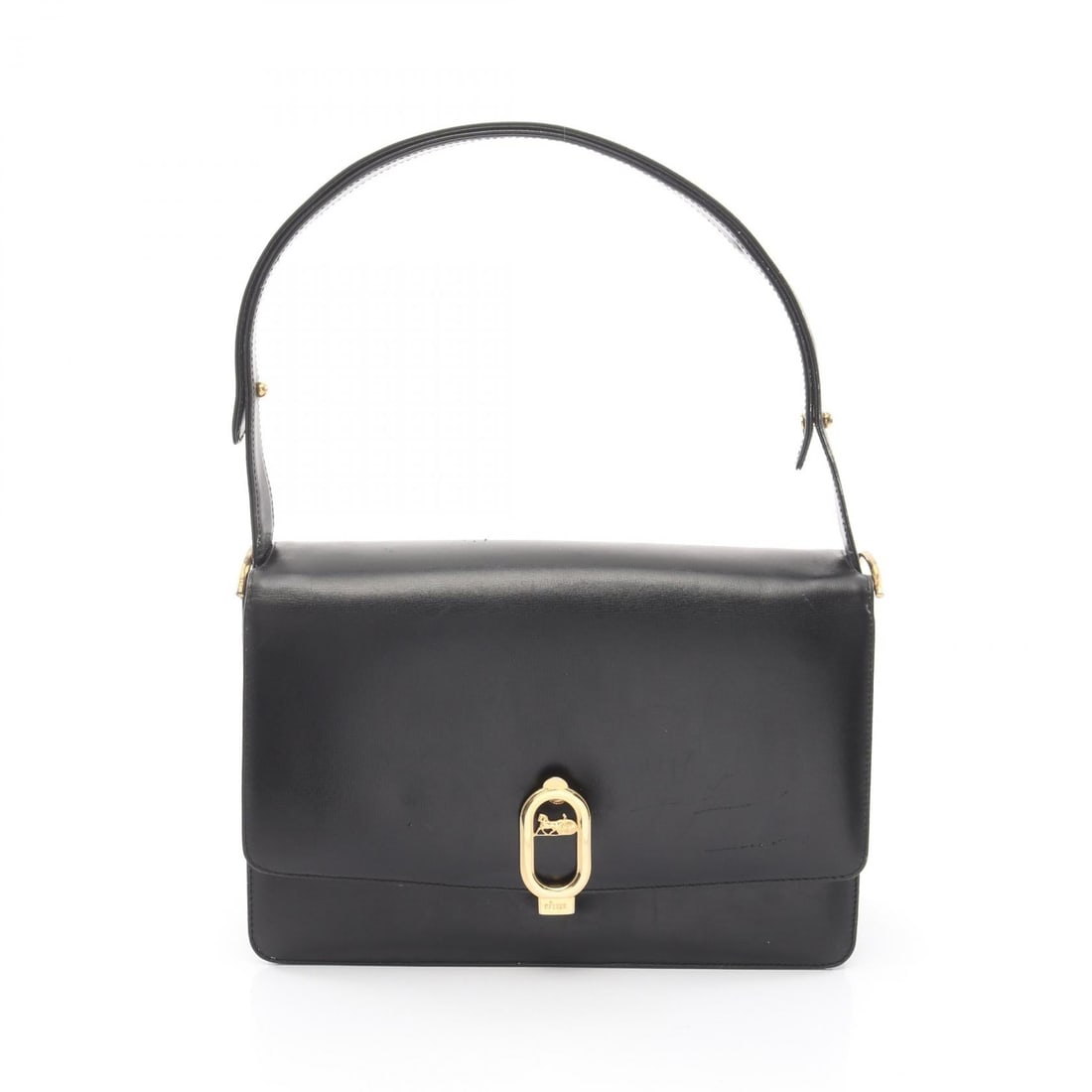 Celine Shoulder Bag Black Leather: Black leather shoulder bag. Size: W26 x H17.5 x D5/5 cm. Shoulder 47-84 cm.