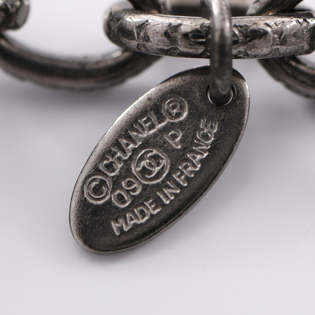 Chanel COCO Mark Silver Black Necklace - 4