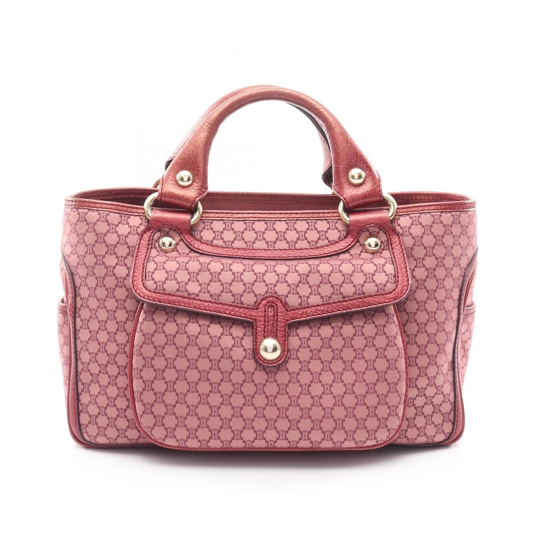 Celine Boogie Macadam Handbag Bordeaux: Boogie Macadam handbag in bordeaux canvas and leather. Size: W31 x H20.5 x D13 cm. Handle 30 cm.
