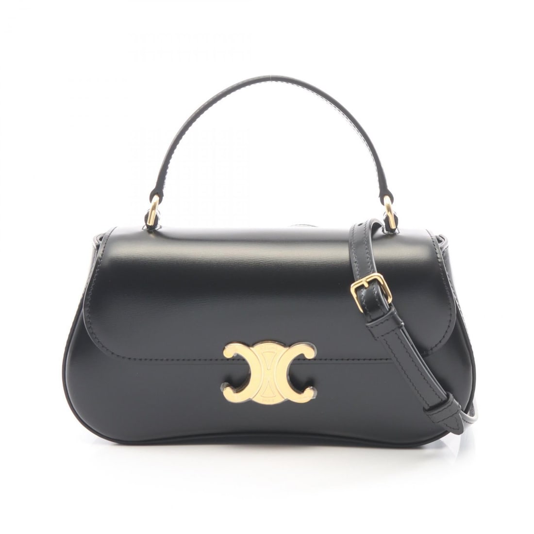 Celine Teen Laura 2 Way Black: Teen Laura 2 way handbag in black leather. Size: W21 x H11 x D5 cm. Handle 22 cm. Shoulder 100-115 cm. Includes shoulder strap.