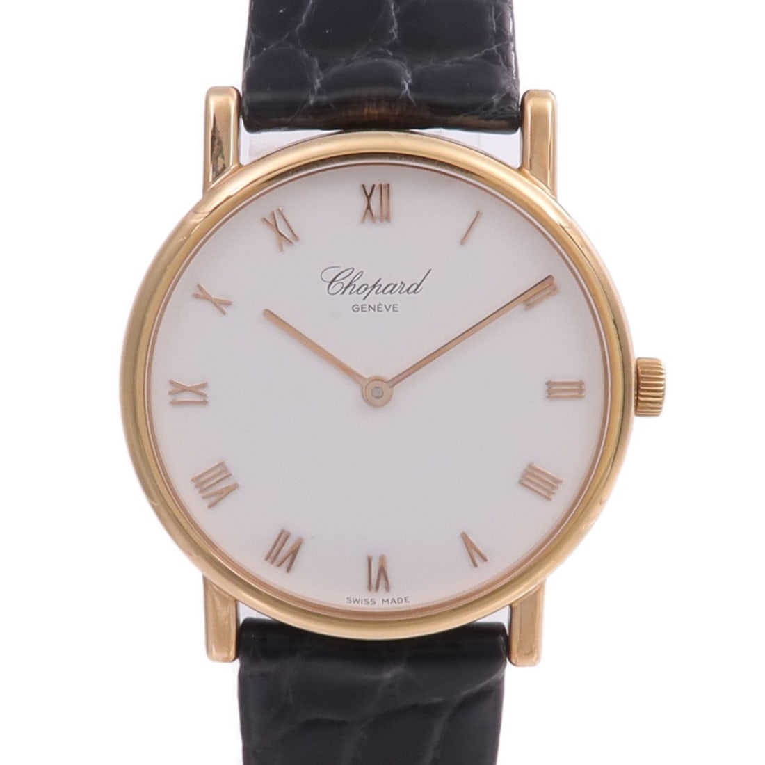 Chopard Classic 163154-5001 K18PG White: Hand volume watch. Color: White. Material: K18PG (Rose Gold), Leather belt. Model 163154-5001. Accessories: Storage box, case. Case 33.6mm; wrist 15cm, max 19cm; band 15-18mm.