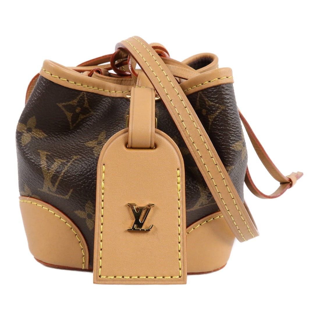 Louis Vuitton LV GHW Noe Purse Brown: LV GHW Noe Purse shoulder bag in brown Monogram PVC coated canvas. Size: W12?19? x H11.5 x D11.5 cm. Shoulder 116 cm.