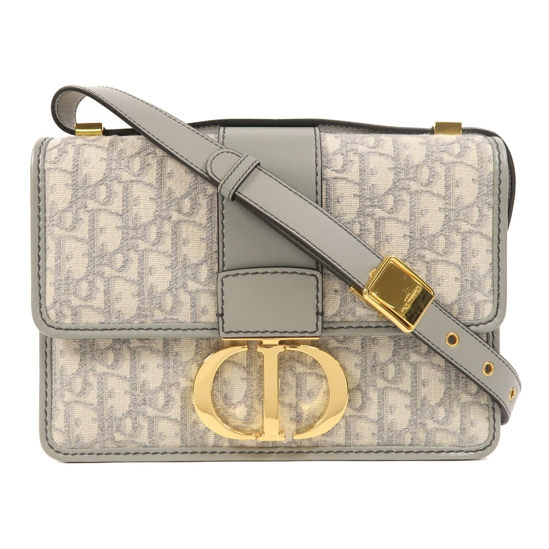 Dior CD GHW 30 Montaigne Grey: CD GHW 30 Montaigne shoulder bag in grey canvas. Size: W24 x H18 x D7 cm. Shoulder 100-110 cm. Includes storage bags.