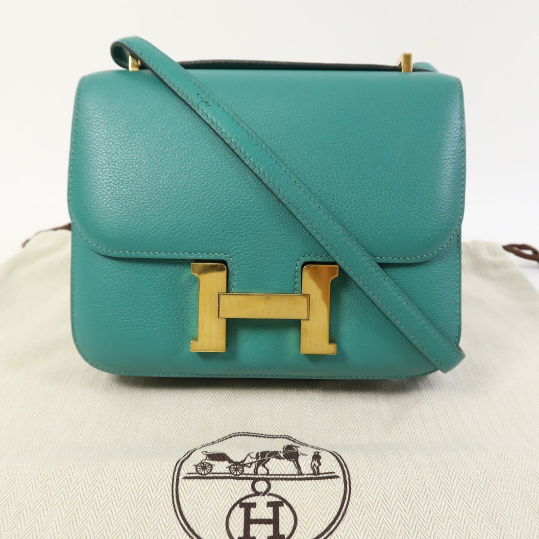 Hermes GHW Constance Mini Vert Vertigo - 15