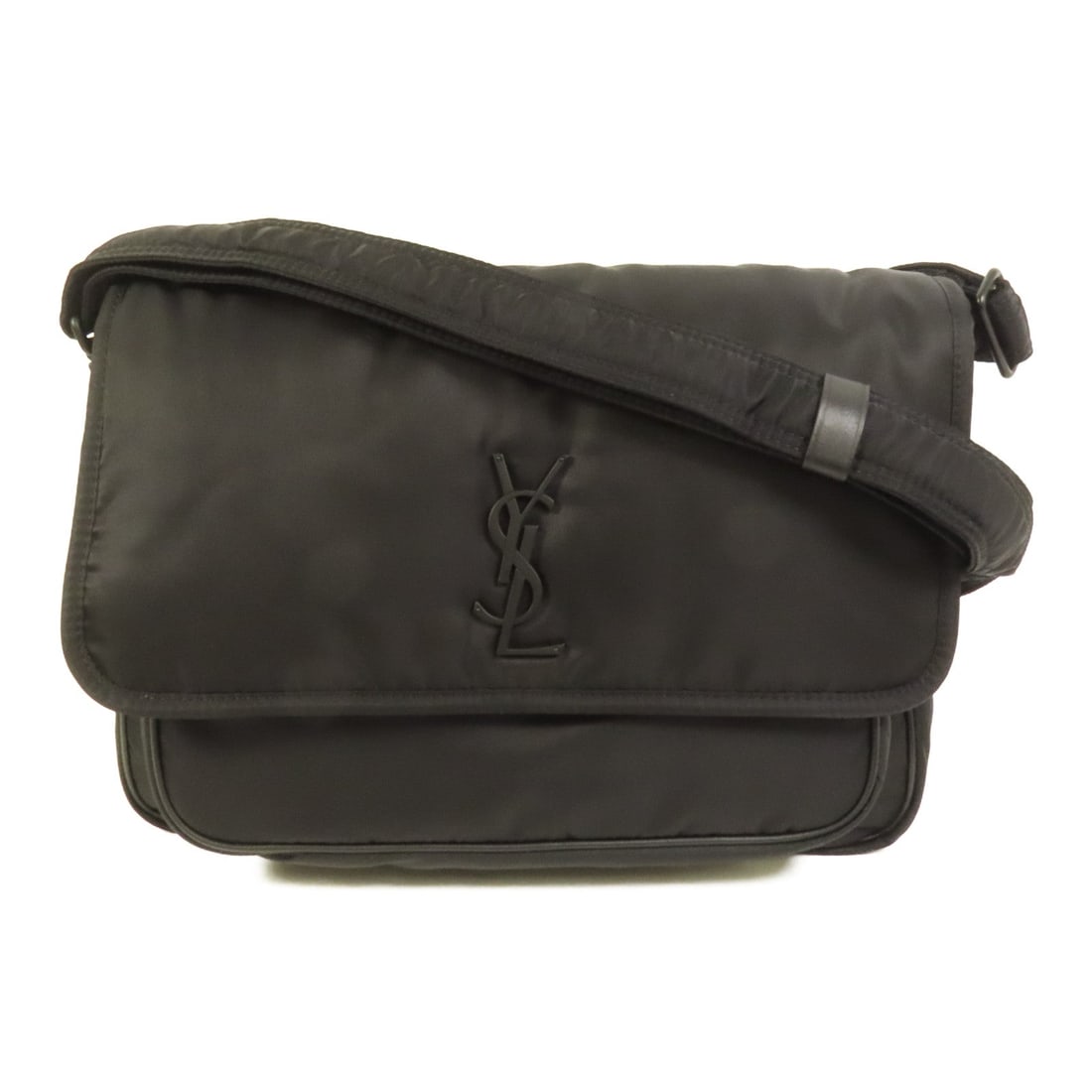 Saint Laurent YSL Niki Message Black: YSL Niki Message Bag shoulder bag in black nylon. Size: W30 x H21.5 x D9 cm. Shoulder 86-167 cm. Includes storage bags.