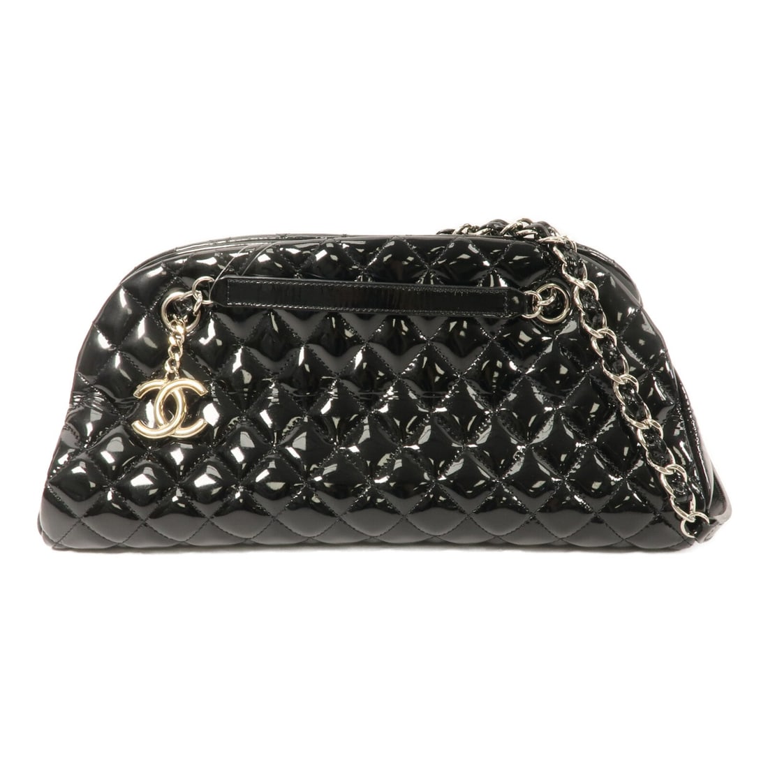Chanel CC SHW Chain Shoulder Black: CC SHW chain shoulder bag in black patent leather. Size: W33 x H16 x D15 cm. Shoulder 52-90 cm. Includes hologram sticker and guarantee.