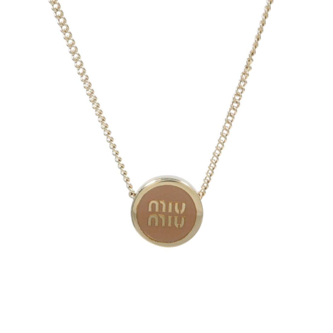 Miu Miu Gold Brown Metal Necklace (1 of 8)