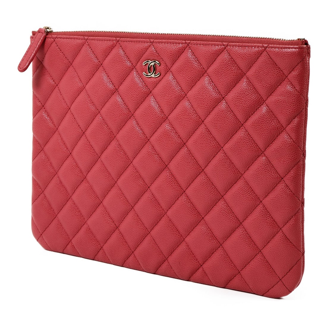 Chanel CC GHW Pouch Clutch Red - 3