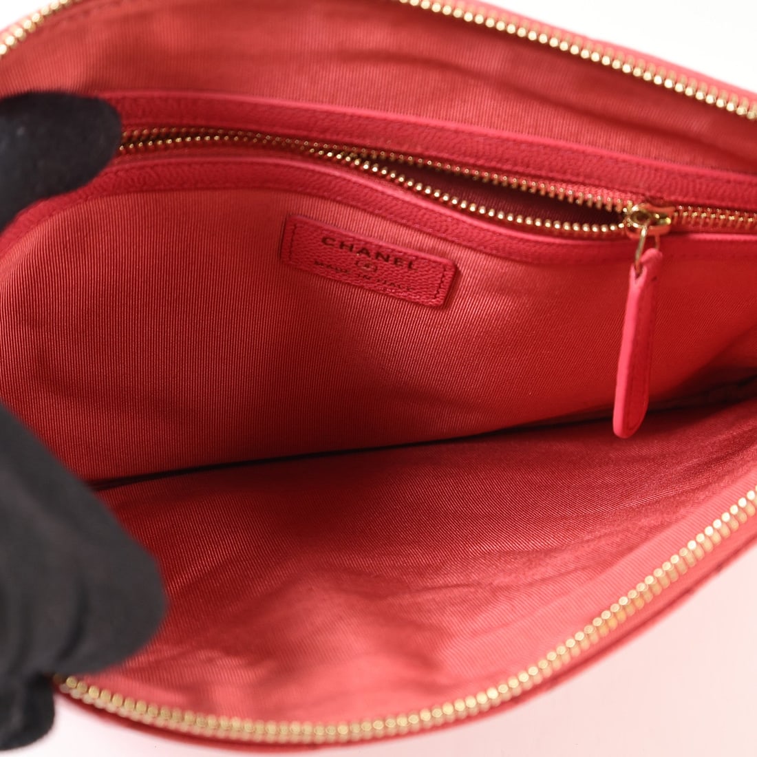 Chanel CC GHW Pouch Clutch Red - 5