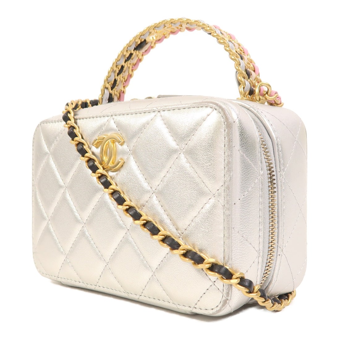 Chanel CC SHW Vanity Case Silver - 3