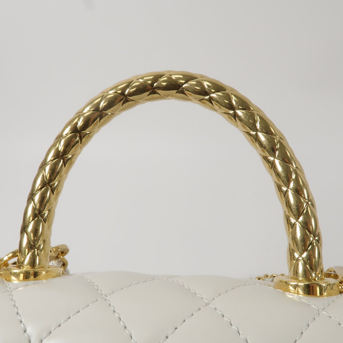Chanel CC GHW Coco Handle White - 9