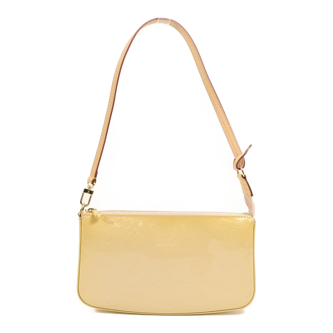Louis Vuitton LV GHW Lexington Yellow: LV GHW Lexington Pochette shoulder bag in yellow Monogram Vernis patent leather. Size: W22.5 x H13 x D4 cm. Shoulder 51 cm. Includes storage bag and shoulder strap.