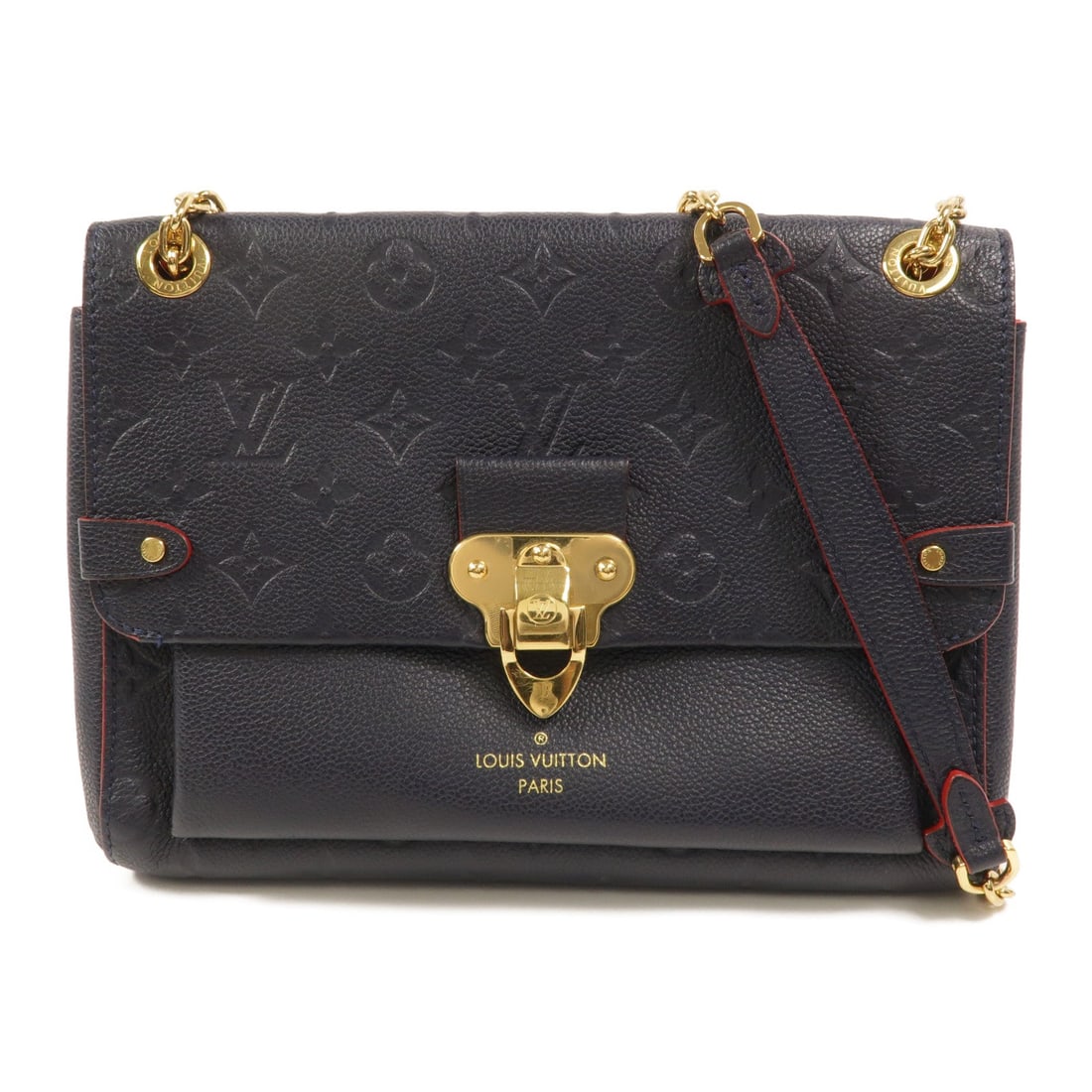 Louis Vuitton LV GHW Vavin PM Navy: LV GHW Vavin PM shoulder bag in navy Monogram Empreinte calfskin. Size: W25 x H18 x D9 cm. Shoulder 70-122 cm.
