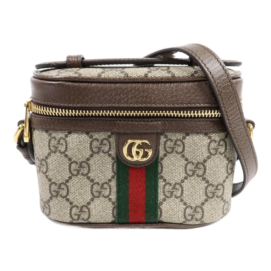 Gucci GG GHW Ophidia Supreme Brown: GG GHW Ophidia GG Supreme shoulder bag in brown PVC coated canvas. Size: W15 x H11 x D5 cm. Handle 8 cm. Shoulder 92-112 cm. Includes storage bags.