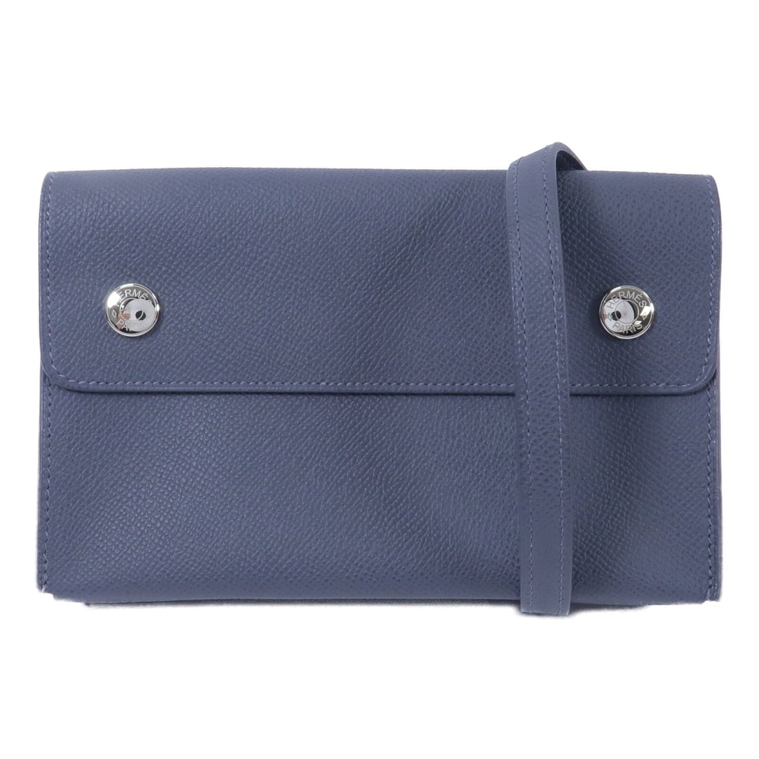 Hermes SHW Hermesnap Ardoise: SHW Hermesnap wallet bag shoulder bag in Ardoise Epsom calfskin. Size: W18 x H12 x D3.5 cm. Shoulder 95-113 cm. Includes storage box and shoulder strap. 2024 stamp.