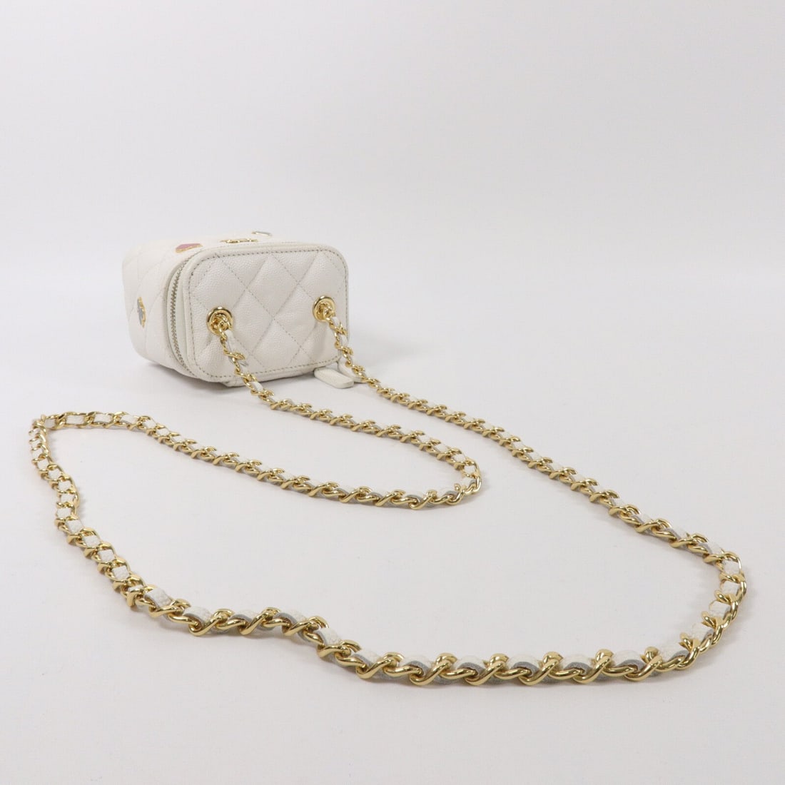 Chanel CC GHW Mini Vanity White - 9