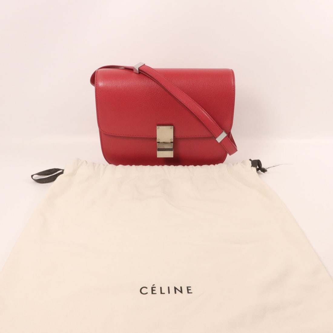 Celine SHW Classic Box Medium Red Orange - 10
