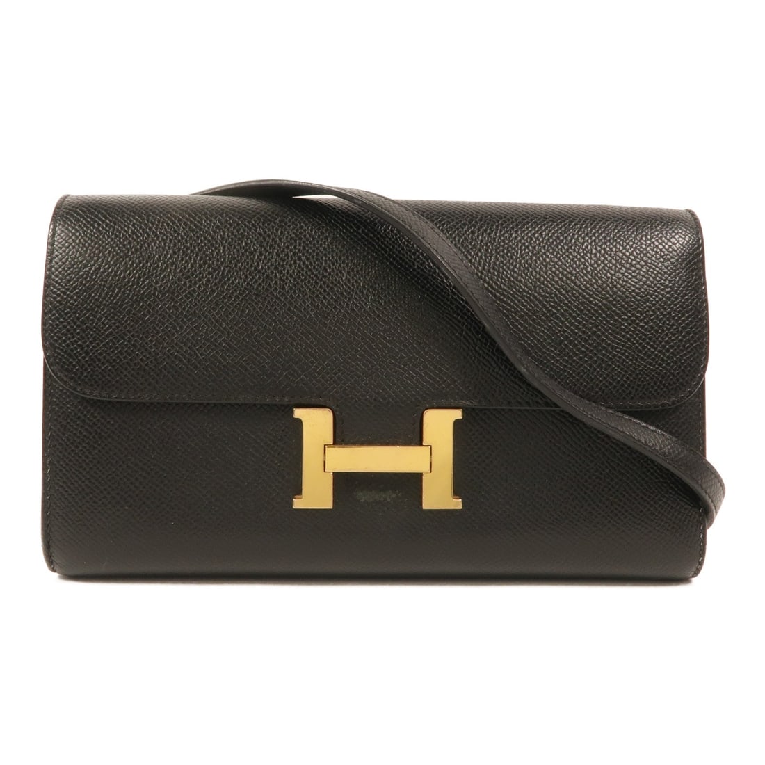Hermes Constance To Go GHW Noir Epsom: Noir Constance To Go shoulder bag with GHW in Calfskin (cowhide). 20.5 x 12 x 2 cm; shoulder up to 109 cm. Model U/89/GHW.