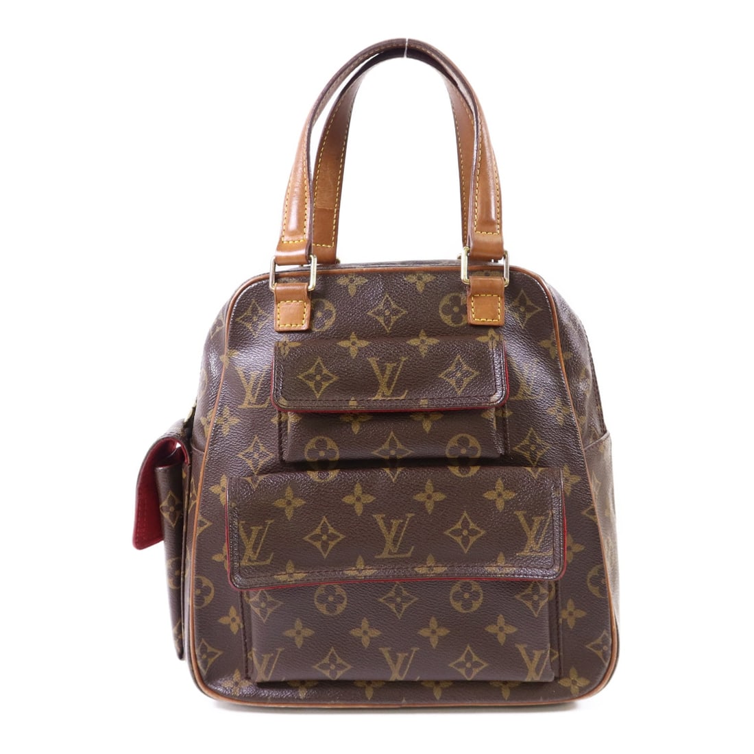 Louis Vuitton LV GHW Excentri-cite Brown: LV GHW Excentri-cite handbag in brown Monogram PVC coated canvas. Size: W24 x H25.5 x D11 cm. Handle 34 cm. Includes storage bag.