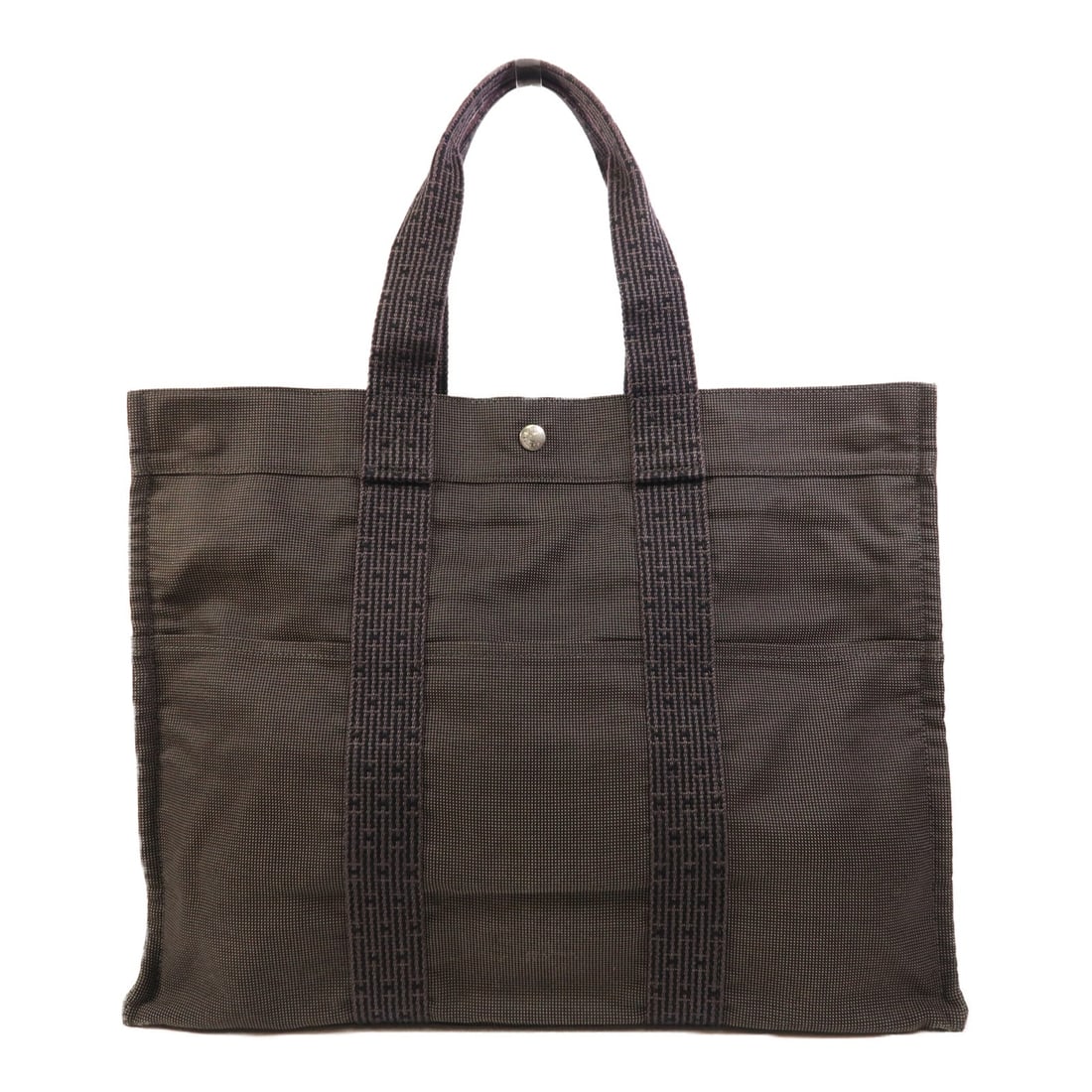 Hermes PHW Herline Tote Grey Canvas: PHW Herline tote bag in grey canvas. Size: W44 x H35 x D15 cm. Handle 46 cm.