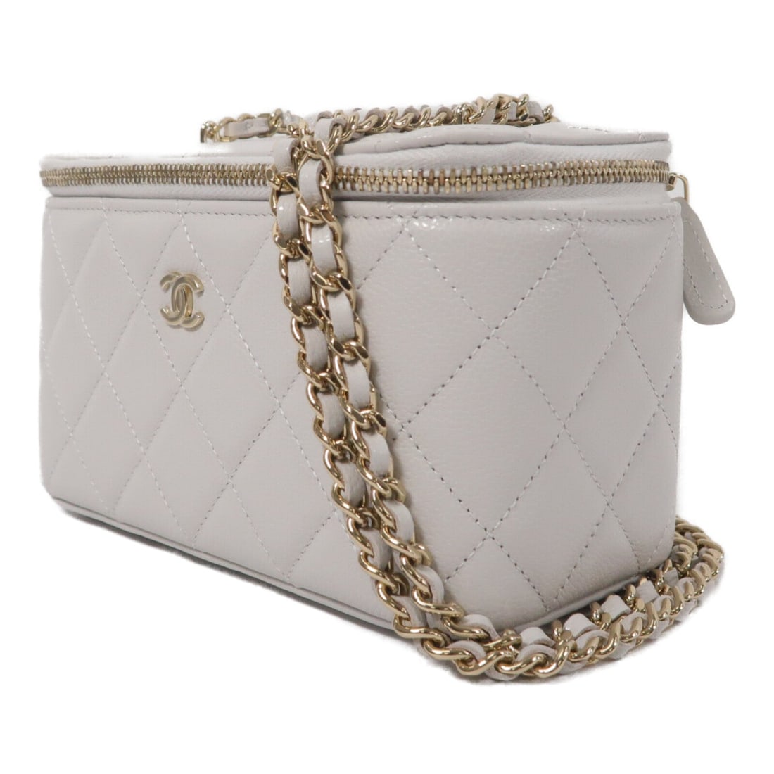 Chanel CC GHW Vanity Case Grey - 3