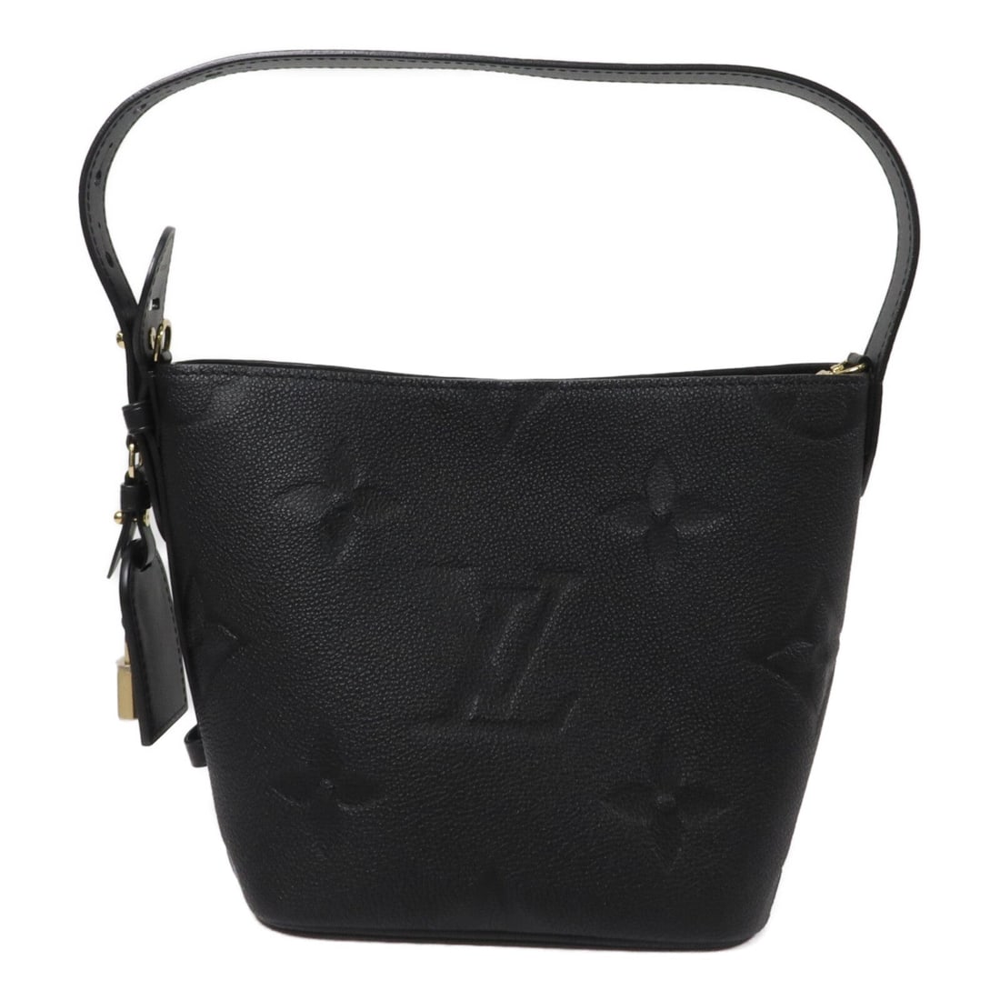 Louis Vuitton LV GHW All In BB Black: LV GHW All In BB shoulder bag in black Monogram Empreinte calfskin. Size: W16 x H18 x D12 cm. Shoulder 110 cm. Includes storage bags brand tag and pouch.