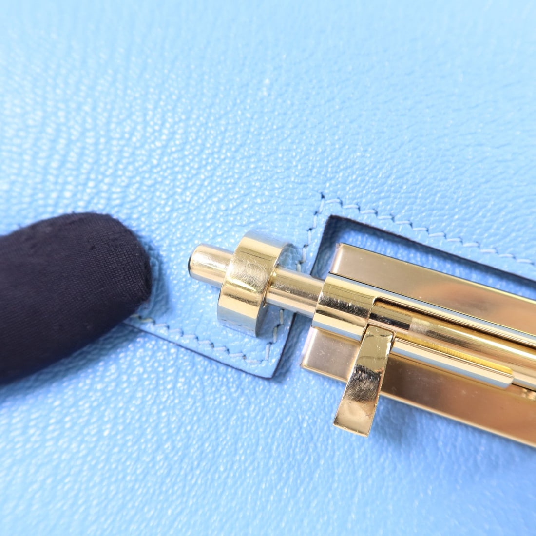 Hermes GHW Verrou Mini Bleu Azteque - 10