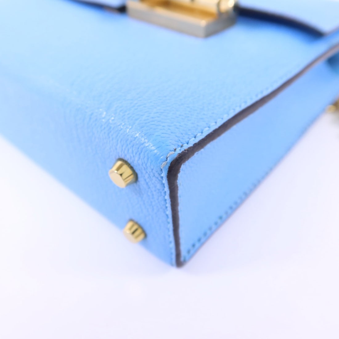 Hermes GHW Verrou Mini Bleu Azteque - 11