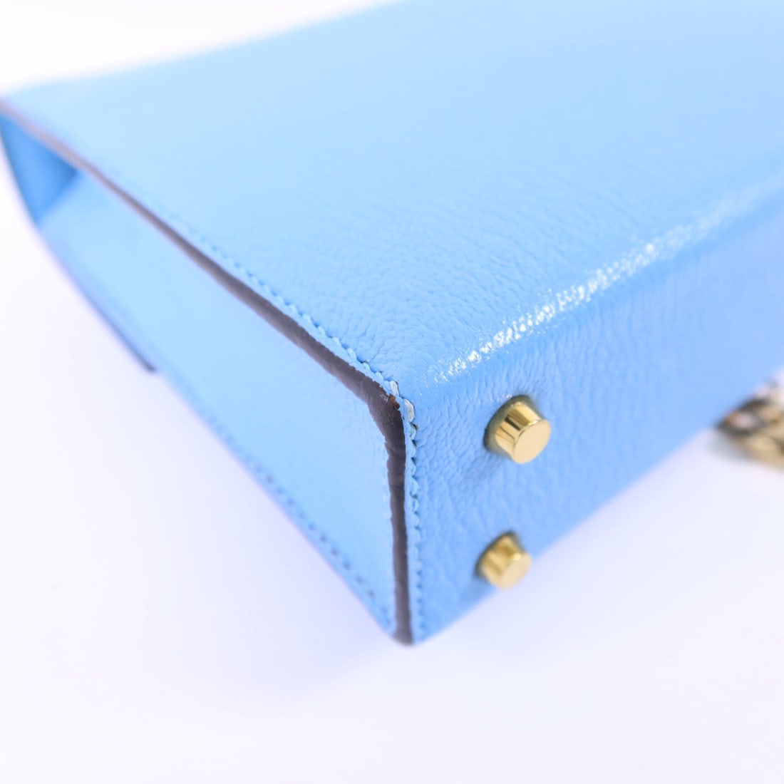 Hermes GHW Verrou Mini Bleu Azteque - 14