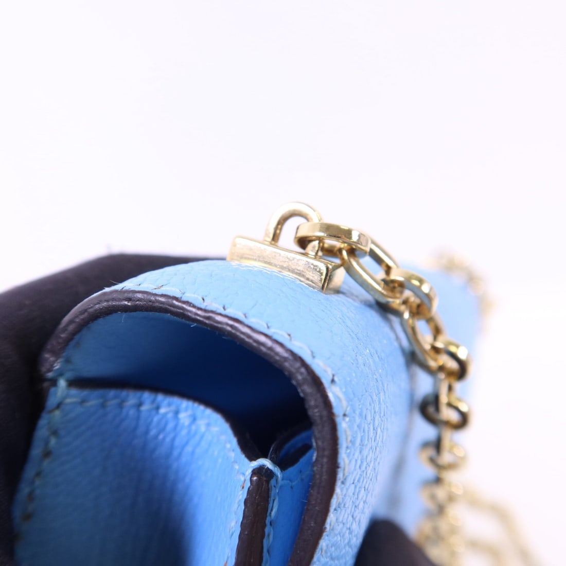 Hermes GHW Verrou Mini Bleu Azteque - 15